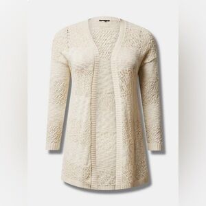 Torrid Women's Cream Open-Front Sweater